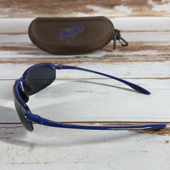 Maui Jim Ho’okipa MJ-407-287C Sunglasses Polarized Blue Frame 64-17-130 - Picture 4 of 8
